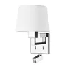 Image de Applique murale - LEDS-C4 - Bali - Chrome - Abat-jour en coton blanc - 1 ampoule LED incluse