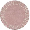 Image de Tapis Coton Motif Alphabet - Rose - 150 Ø
