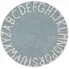 Image de Tapis Coton Motif Alphabet - Bleu - 150 Ø