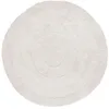 Image de Tapis Rond Texturé - En Laine Blanche Naturelle - Xxl - Ø 250 Cm