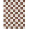 Image de Tapis Damier Café Et Beige 120 X 160 Cm