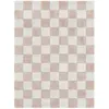 Image de Tapis Damier Rose Et Beige 120 X 160 Cm
