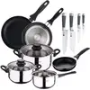 Image de San Ignacio Batterie De Cuisine 5 Pièces Avec 2 Poêle Et 4 Couteaux, Chromé
