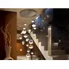 Image de Schuller sphere - dimmable 27 light integrated led light pendant light cluster drop, chrome cuivre, laiton satiné, contrôle bluetooth