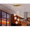 Image de Schuller austral suspension moderne à 5 lumières led cluster drop, globes de cristal sculptés sphériques, 1264lm, 3200k