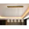 Image de Schuller austral lampe à suspension suspendue à 5 lumières led modern bar, globes de cristal sculptés sphériques, 1264lm, 3200k