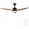 Image de Cecotec - Ventilateur De Plafond Avec Lumière Energysilence Aero 5250 Blackwood - 62 W, Diamètre 122 Cm, 3 Pales, Téléco