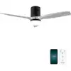 Image de Cecotec Ventilateur De Plafond Avec Lumière Energysilence Aero 5285 Sun Blacktransparent Connected. 40 W, Diamètre 132 C