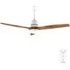 Image de Cecotec - Ventilateur De Plafond Avec Lumière Energysilence Aero 5275 White&blackwood - 40 W, Diamètre 132 Cm, 3 Pales E