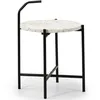 Image de Table Auxiliaire Yala Avec Plateau En Terrazzo Blanc Et Pieds Métalliques En Noir Mat