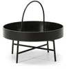 Image de Table auxilaire Ronde Manila avec Plateau en MDF Noir et Structure métallique en Couleur Noir Mat/DIAMÈTRE: 60 cm