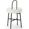 Image de Table Basse Ronde Jaipur avec Plateau en MDF Blanc et Structure métallique en Couleur Noir Mat/DIAMÈTRE: 40 cm