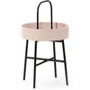 Image de Table Auxiliaire Jaipur Avec Plateau En Mdf Rose Et Structure Métallique En Noir Mat