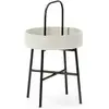 Image de Table Auxiliaire Jaipur Avec Plateau En Mdf Gris Et Structure Métallique En Noir Mat