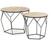 Image de Set De 2 Tables Basses Tokio,plateau En Placage De Bois Naturel Et Structure En Métal