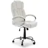 Image de Fauteuil De Bureau À Hauteur Réglable Et Inclinable Nixon Similicuir Blanc