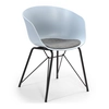 Image de Fauteuil Pour Salle À Manger Alba Couleur Bleu, Assise Rembourrée