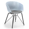 Image de Fauteuil pour Salle à Manger Alba Couleur Bleu Assise rembourrée
