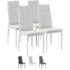 Image de Set De 4 Chaises Salon Chelsea Tapissées Blanc, 42 Cm X 51 Cm X 97 Cm