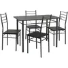 Image de Ensemble De Table Et 4 Chaises Lima Pour Salle À Manger Noir/gris