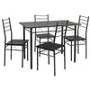 Image de Ensemble de table et 4 chaises lima pour salle à manger noir/gris I9171