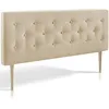 Image de Tête De Lit Oslo 160x100 Cm, Capitonnée Tissu Beige, L'épaisseur De 8 Cm