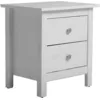 Image de Table Chevet 2 Tiroirs Betty Blanc, Fabriqué En Bois De Pin Massif