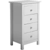 Image de Chiffonnier Nuit 4 Tiroirs Berna Dans Les Tiroirs Blanc, 46 Cm Longueur