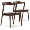 Image de Pack 2 chaises venus, couleur noyer, bois massif, 58 cm x 57,5 cm x 76 cm I20044