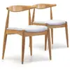 Image de Pack 2 chaises corzo, couleur chêne, bois massif, 52,5 cm x 50 cm x 74.5 cm I20051