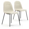 Image de Pack 2 Chaises Salle À Manger Brenda Tapissées Beige, 44 Cm X 54 Cm X 85 Cm