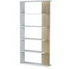 Image de Étagère Bibliothèque Lugo 5 Étagères, Blanc/chêne, Pour Salle À Manger Ou Bureau