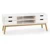 Image de Meuble Tv Baku 1 Porte Et 2 Tiroir Couleur Blanc, 140 Cm