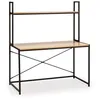 Image de Bureau Carmen noir 1 étagère style industriel 120 cm longueur