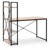 Image de Bureau Lidia Noir, 3 Étagères, Style Industriel, 120 Cm Longueur