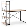 Image de Bureau Lidia noir 3 étagères style industriel 120 cm longueur
