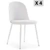 Image de Lot de 4 chaises kana blanches, pieds en métal et assise rembourrée I22021