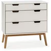 Image de Commode Baku 3 Tiroirs Couleur Blanc, 80 Cm Longueur
