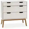 Image de Commode baku 3 tiroirs couleur blanc, 80 cm longueur 11283