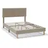 Image de Cadre De Lit Plateforme Sorni Capitonné 30 Cm, 90x190 Cm, Beige