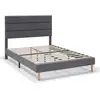 Image de Cadre de lit plateforme aroma capitonné 30 cm, 150x190 cm, gris foncé I22065