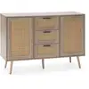 Image de Buffet Dalia 3 Tiroirs Et 2 Portes Couleur Chêne, 120 Cm Longueur