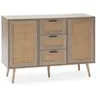 Image de Buffet Dalia 3 tiroirs et 2 portes couleur chêne 120 cm longueur