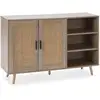 Image de Buffet Dalia 2 Portes Et 3 Niches Couleur Chêne, 120 Cm Longueur