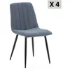 Image de Pack 4 Chaises Sagi Recouvertes De Tissu Bleu