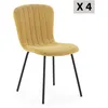Image de Pack 4 Chaises Lucky Recouvertes De Tissu Moutarde