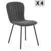 Image de Pack 4 Chaises Lucky Recouvertes De Tissu Gris Foncé