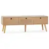 Image de Meuble tv bella 3 portes couleur chêne avec rotin naturel I23004