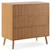 Image de Commode de nuit lluvia 3 tiroirs coloris chêne, largeur 80 cm I23053