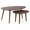 Image de Set de 2 tables basses eclipse couleur noyer, bois massif I23015